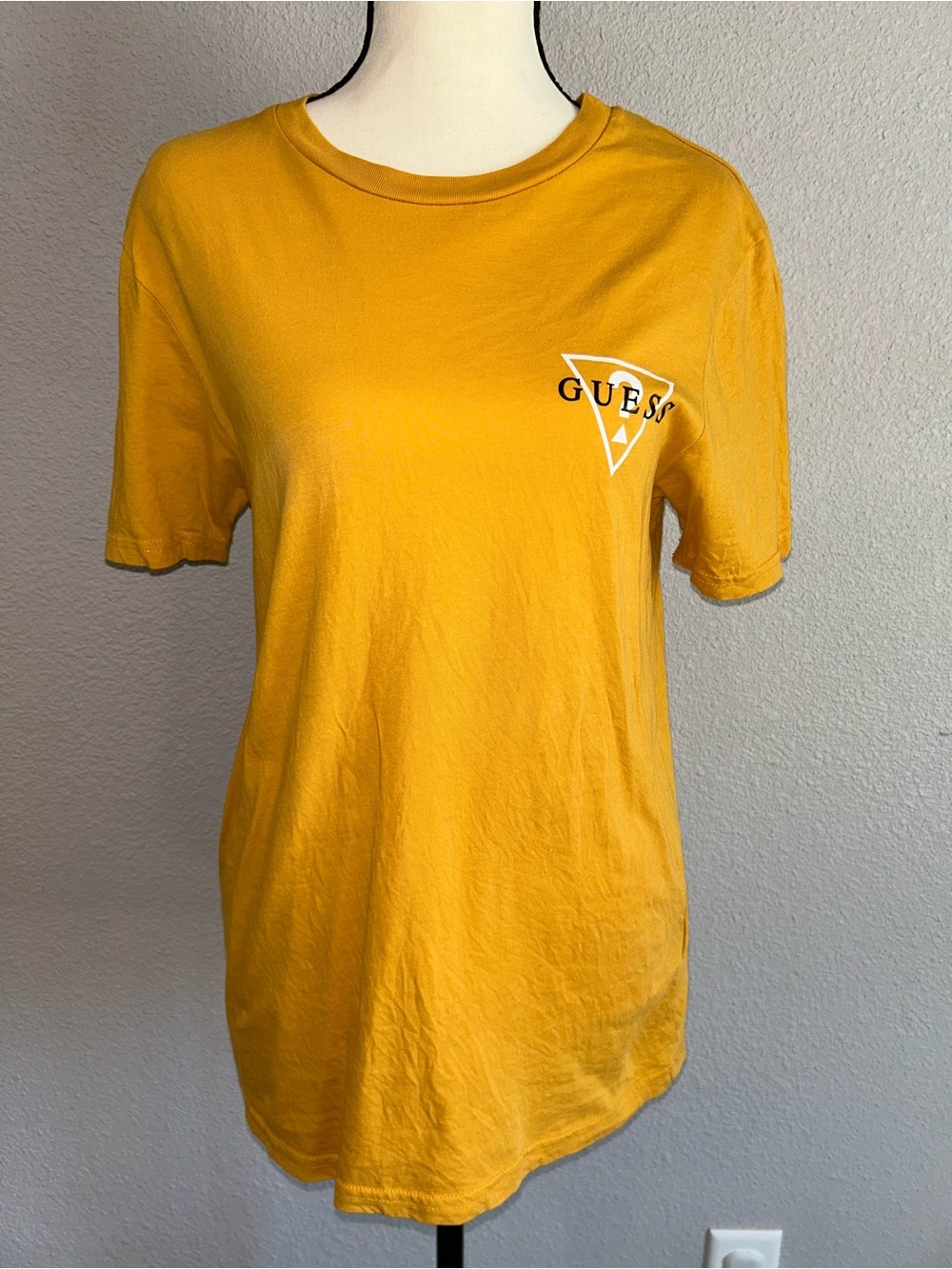 GUESS Yellow Short Sleeve Logo Tee